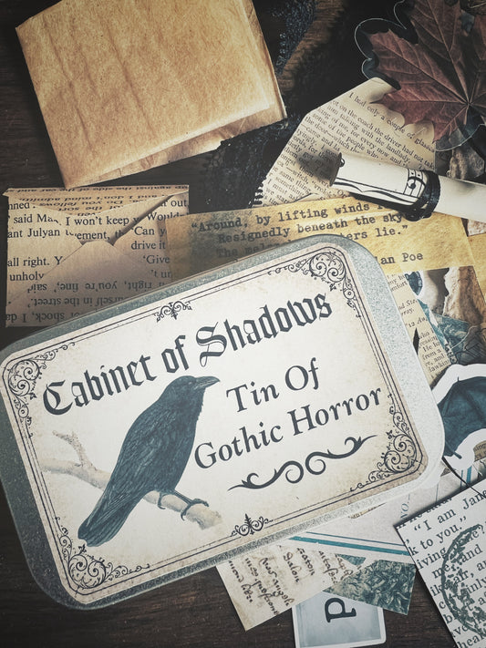 Cabinet of Shadows - gothic horror ephemera tin