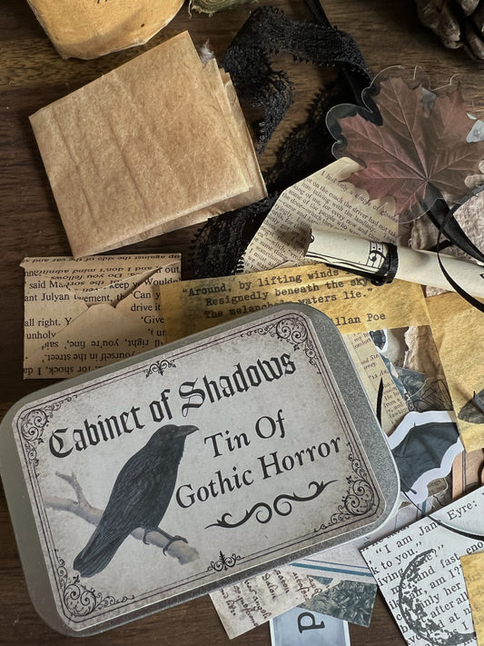 Cabinet of Shadows - gothic horror ephemera tin