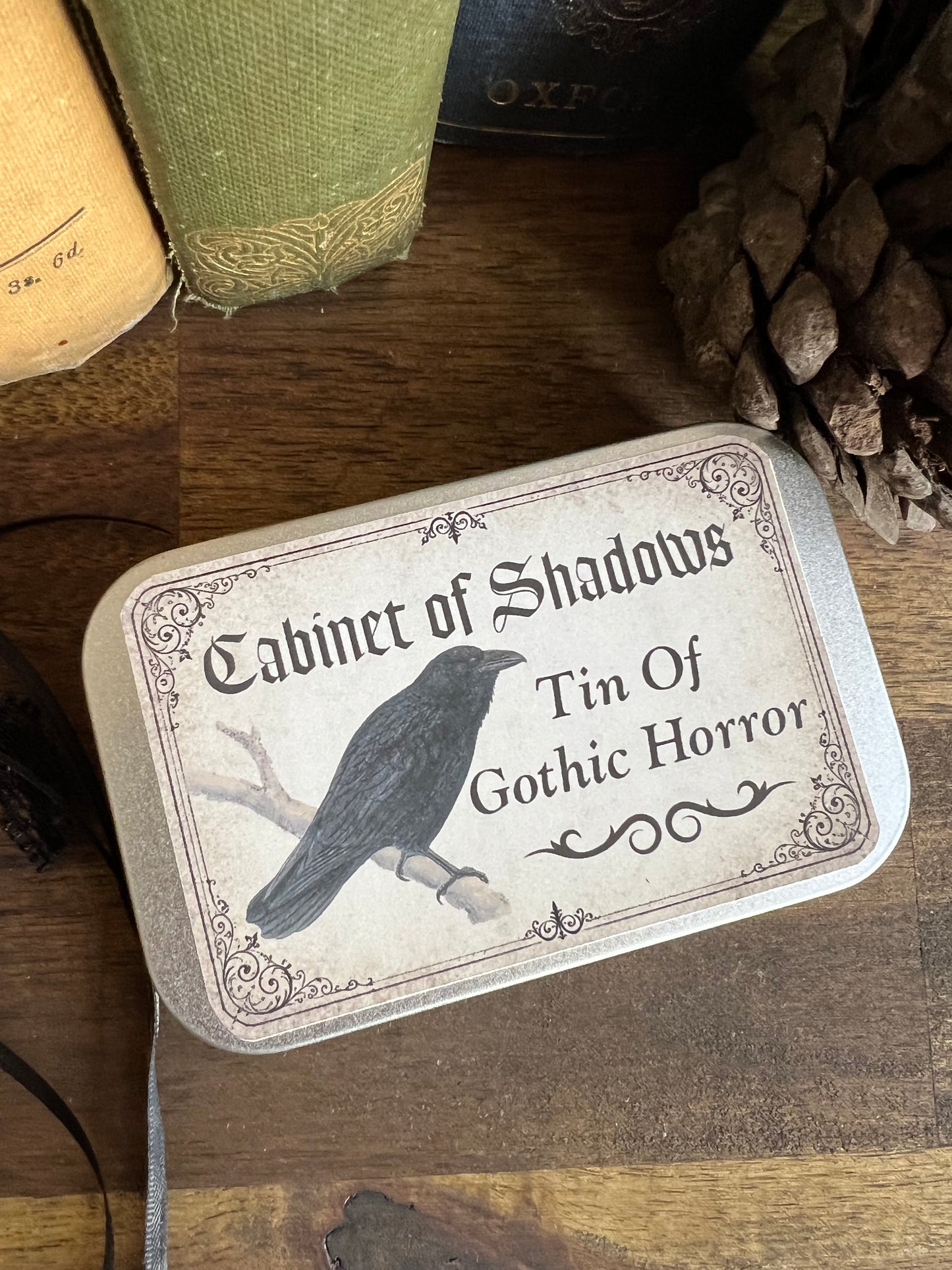 Cabinet of Shadows - gothic horror ephemera tin