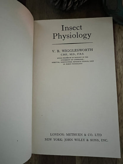 Insect Physiology - V. B. Wigglesworth - Vintage Book
