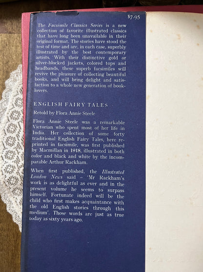 English Fairy Tales retold by F. A Steel - Arthur Rackham - Vintage Hardcover 1979
