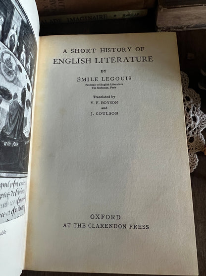 A Short History of English Literature by Emile Legouis - Vintage 1961 ed