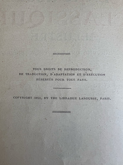 Antique 1912 French Larousse Dictionary - Larousse Classique Illustré