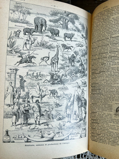 Antique 1912 French Larousse Dictionary - Larousse Classique Illustré