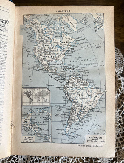 Antique 1912 French Larousse Dictionary - Larousse Classique Illustré