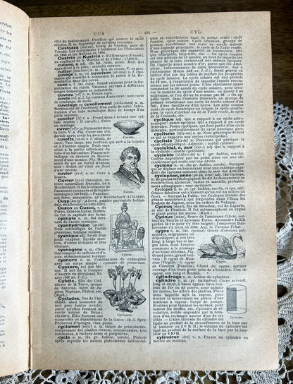 Antique 1912 French Larousse Dictionary - Larousse Classique Illustré